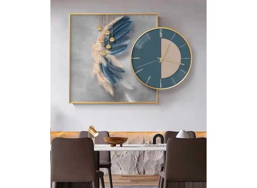 60*60 Cm Green Crytsall Porsalein Painting With Led Light And Clock 50*50 Cm 